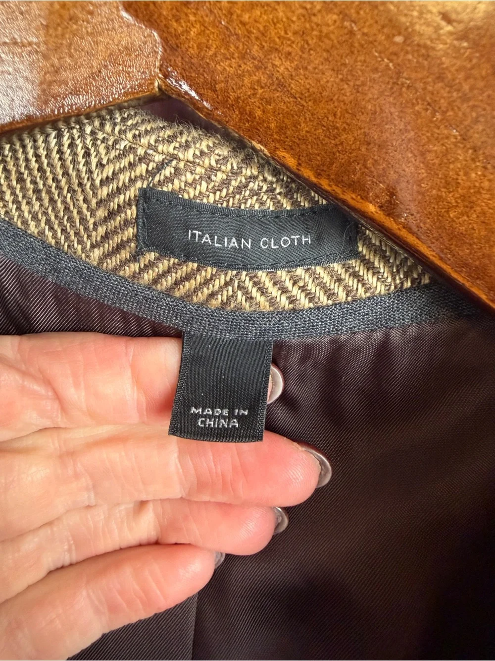 J. Crew Men's Tan/Brown Herringbone Sport Coat Blazer Linen Blend 42R